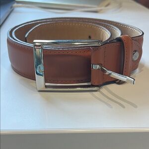 Beckett Simonon Tan Leather Belt with Silver Buckle